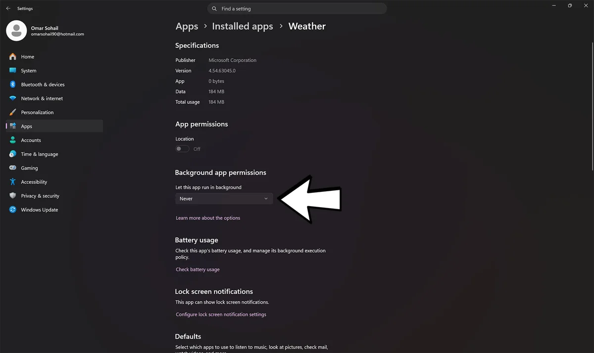 Microsoft Windows 11's Weather can consume up to 1.5GB when performing tasks, maybe more
