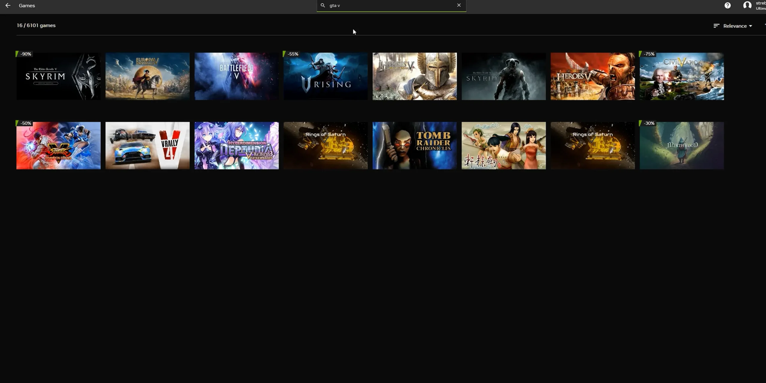 GeForce Now cloud gaming na TV-u — povezivanje biblioteka Steam i Epic