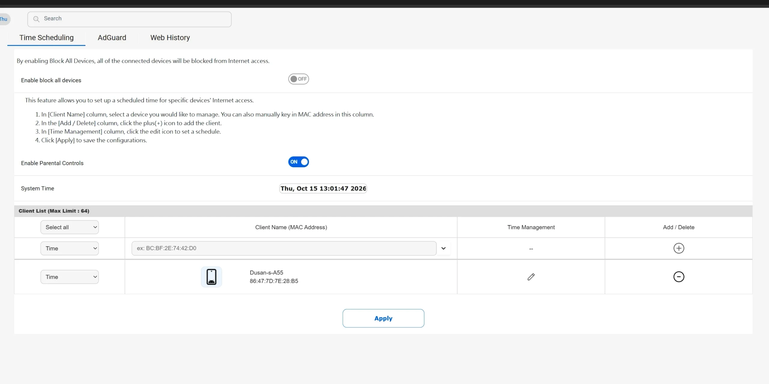ASUS ZenWiFi BN12 WiFi 8 ruter — roditeljska kontrola, raspored